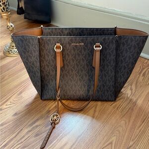 Michael Kors Black and Brown Signature Tote